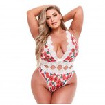 Baci - White Floral &amp; Lace Stringbody - Curvy