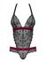 Rossita Kanten Body - Zwart/Rood_